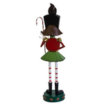 STATUA METALLO BAMBINA CON CANDY CANES